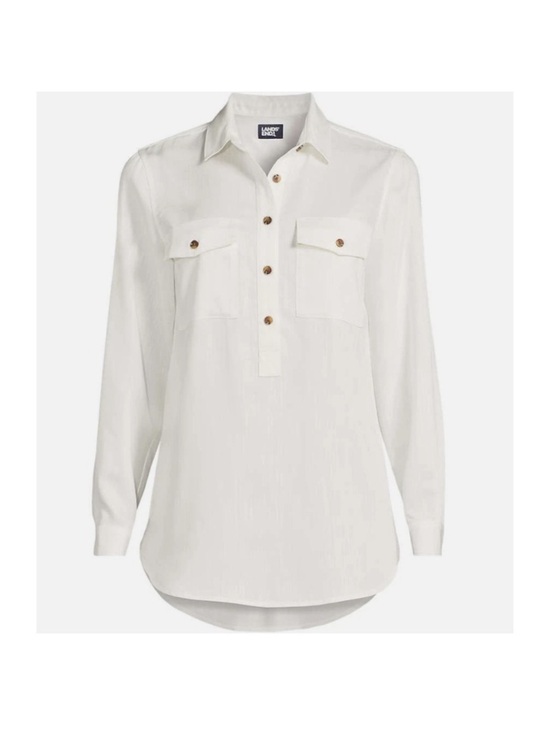 Lands' End Tops - Lands’ End Twill TENCEL Fiber Popover Shirt NWT